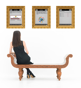 Museum visitor survey app on tablet