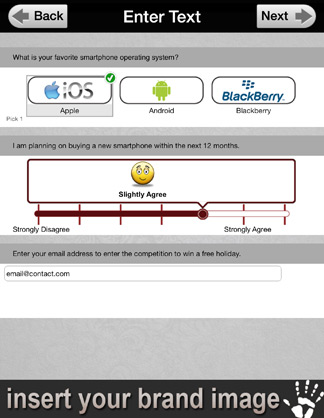 Multiple Question displayed on an iPad or Tablet Device