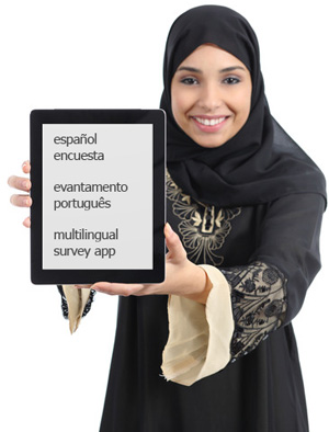 Multilingual survey app interface